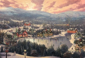 Weihnachtsmarkt Werke - Sunset on Snowflake Lake TK Christmas